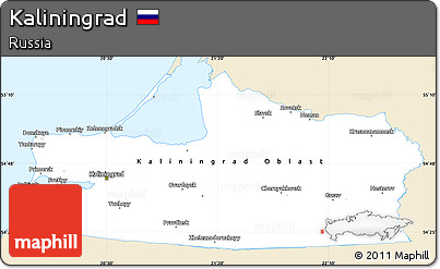 Classic Style Simple Map of Kaliningrad, single color outside