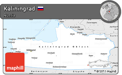 Silver Style Simple Map of Kaliningrad