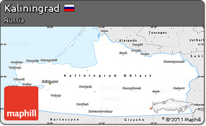 Silver Style Simple Map of Kaliningrad