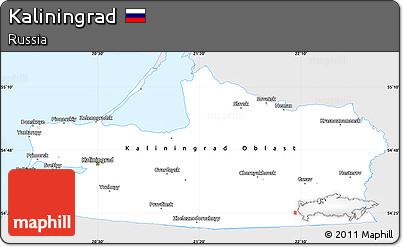 Silver Style Simple Map of Kaliningrad, single color outside