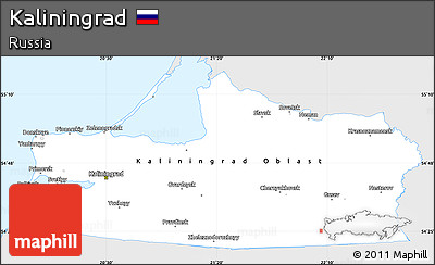 Silver Style Simple Map of Kaliningrad, single color outside