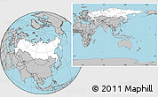 Blank Location Map of Russia, gray outside