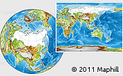 Blank Location Map of Russia, physical outside