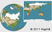 Blank Location Map of Russia, satellite outside