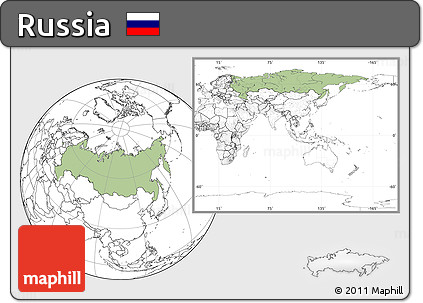 Savanna Style Location Map of Russia, blank outside