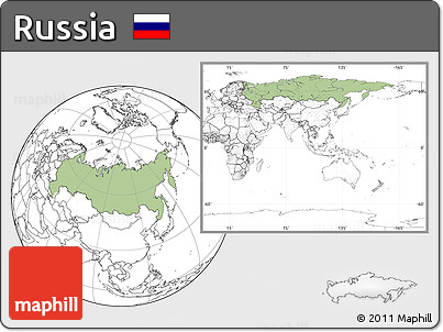 Savanna Style Location Map of Russia, blank outside