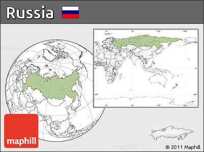 Savanna Style Location Map of Russia, blank outside