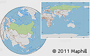 Savanna Style Location Map of Russia, lighten, desaturated, land only