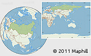 Savanna Style Location Map of Russia, lighten, land only