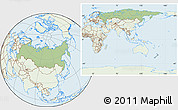 Savanna Style Location Map of Russia, lighten