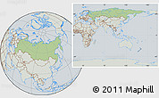 Savanna Style Location Map of Russia, lighten, semi-desaturated