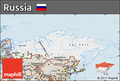 Classic Style Map of Russia