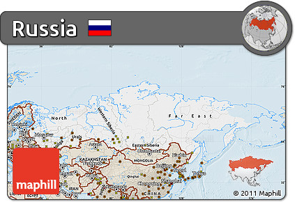 Classic Style Map of Russia