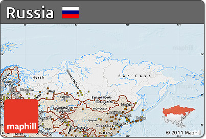 Classic Style Map of Russia