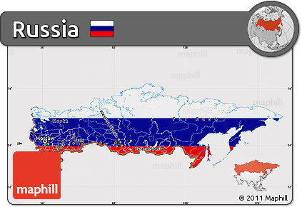 Flag Map of Russia