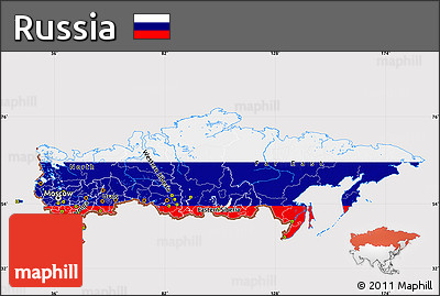 Flag Map of Russia