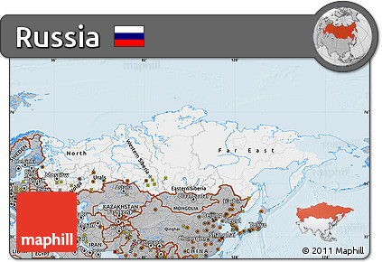 Gray Map of Russia