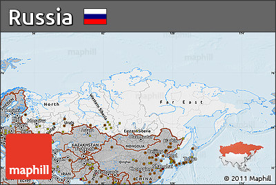 Gray Map of Russia