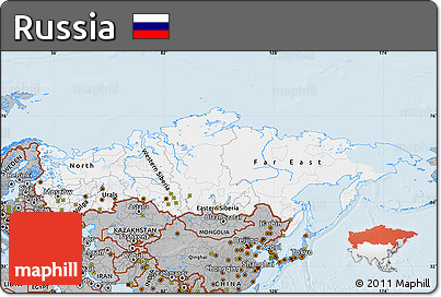 Gray Map of Russia