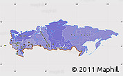 Political Shades Map of Russia, cropped outside