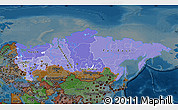 Political Shades Map of Russia, darken