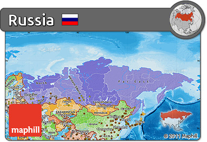 Political Shades Map of Russia