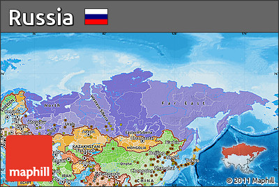 Political Shades Map of Russia