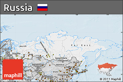 Silver Style Map of Russia