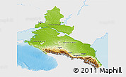 Physical 3D Map of North Caucasus, single color outside