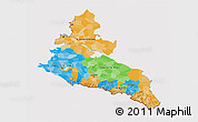 Political 3D Map of North Caucasus, cropped outside