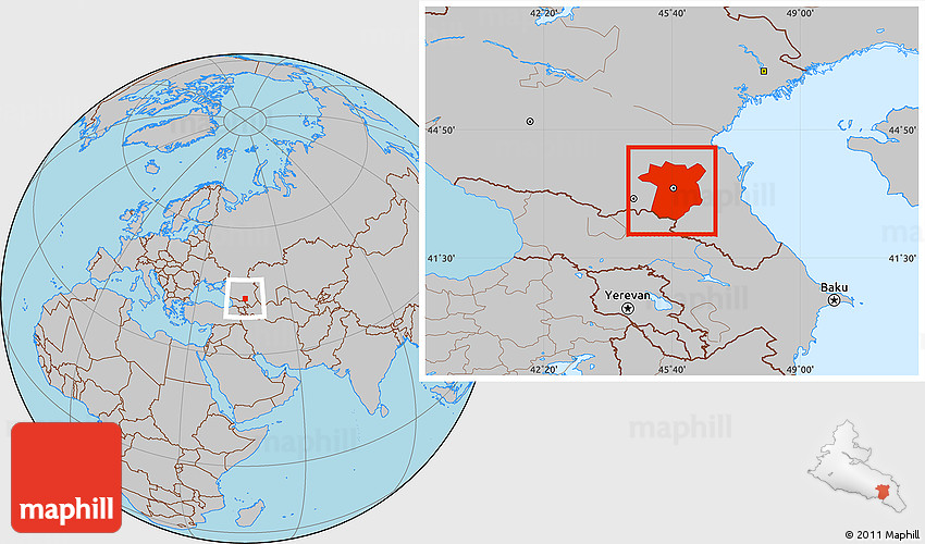 Gray Location Map Of Chechen Republic