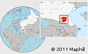 Gray Location Map of Chechen Republic, highlighted country