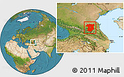 Satellite Location Map of Chechen Republic