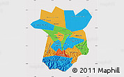 Political Map of Chechen Republic, cropped outside