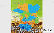 Political Map of Chechen Republic, physical outside