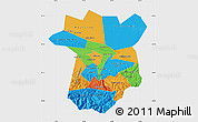 Political Map of Chechen Republic, single color outside