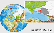 Physical Location Map of Anapa, highlighted country, highlighted parent region