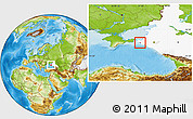 Physical Location Map of Anapa, highlighted grandparent region