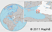 Gray Location Map of Gelendzhik, highlighted grandparent region