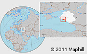 Gray Location Map of Gelendzhik, highlighted parent region