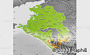 Physical Map of Krasnodar Krai, desaturated