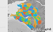 Political Map of Krasnodar Krai, desaturated