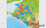 Political Map of Krasnodar Krai, physical outside