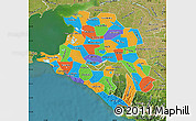 Political Map of Krasnodar Krai, satellite outside