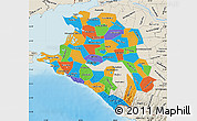 Political Map of Krasnodar Krai, shaded relief outside
