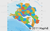 Political Map of Krasnodar Krai, single color outside