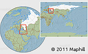 Savanna Style Location Map of Tuapse, highlighted country, highlighted parent region, within the entire country, hill shading