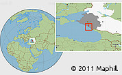 Savanna Style Location Map of Tuapse, highlighted parent region, highlighted grandparent region