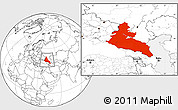 Blank Location Map of North Caucasus