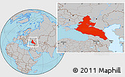 Gray Location Map of North Caucasus